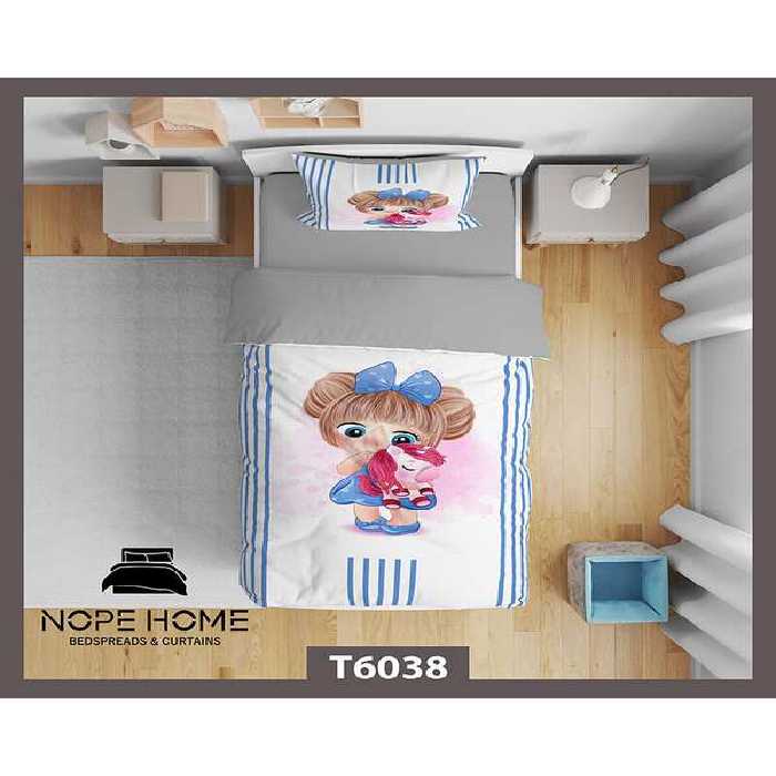 سرویس لحاف روتختی کودک یک نفره 5 تکه نوپه هوم Nopehome طرح عروسک کد T6038
