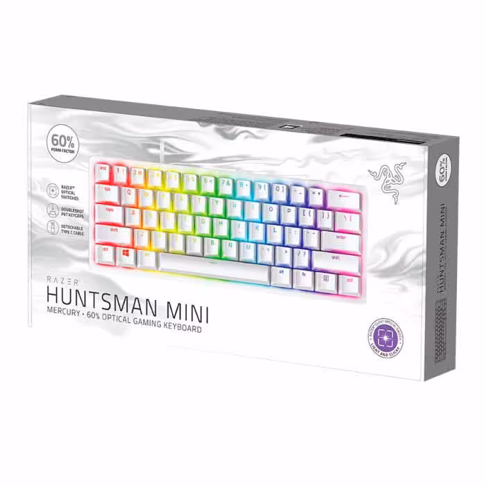 کیبورد بازی ریزر Keyboard RAZER HUNTSMAN Mini Clicky Red Switch Mercury Edition