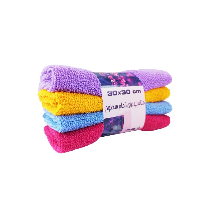 دستمال میکروفایبر سارین بسته 4 عددی 