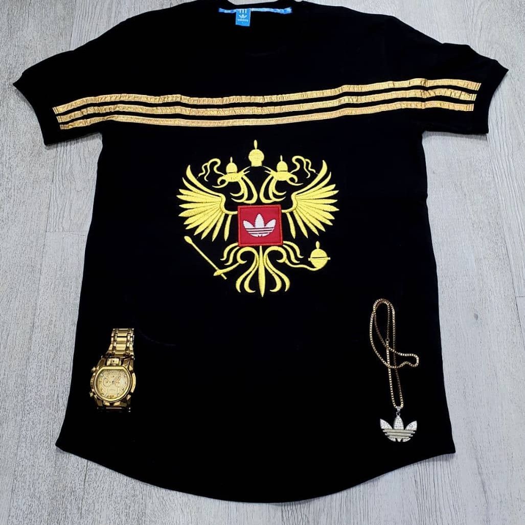 تی شرت آدیداس گلدوزی ،آستین ویقه کش سایزL.  XL