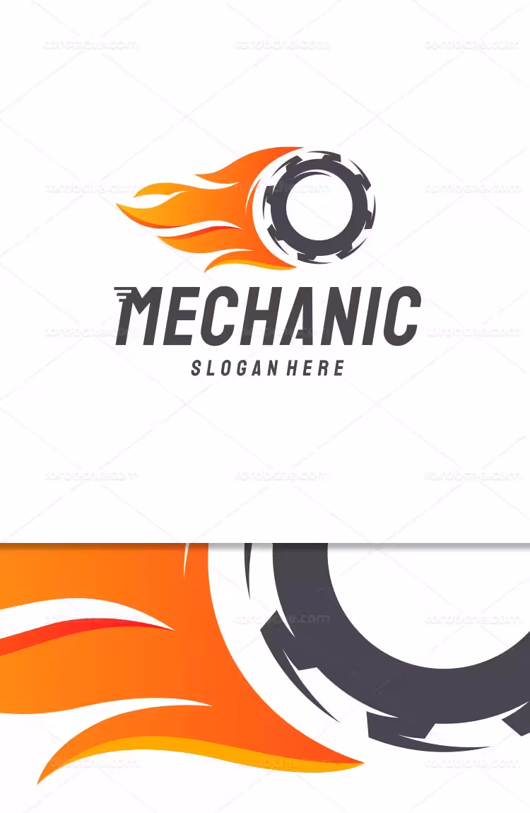 وکتور لوگو مکانیک با کیفیت | گرافیک با طعم تربچه