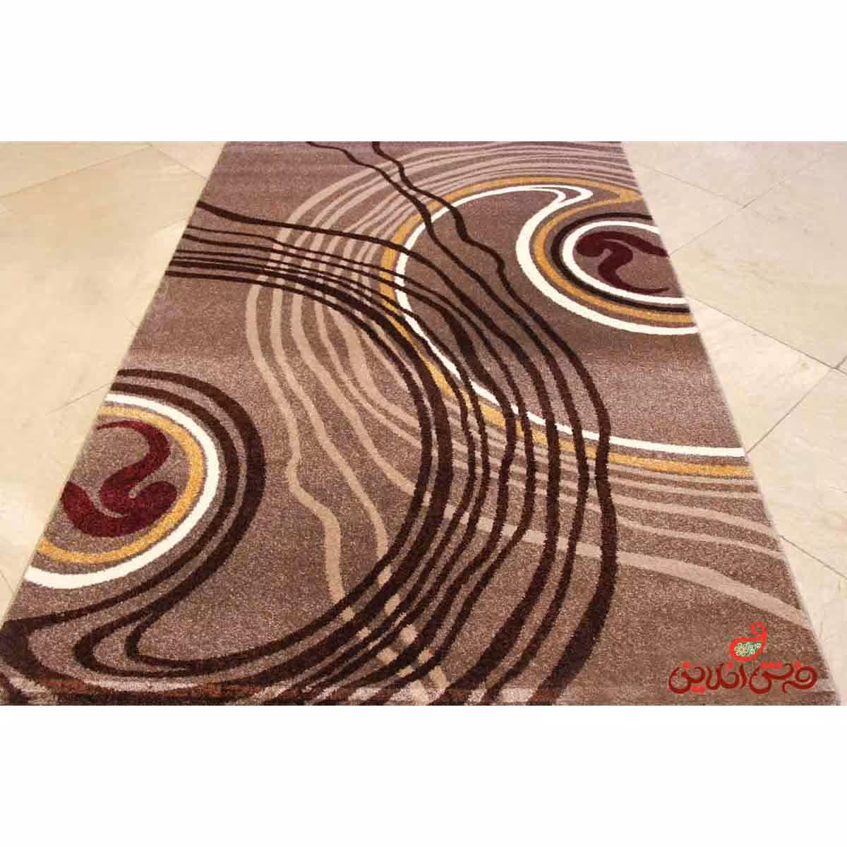 فرش ماشینی  ساوین طرح روژان نسکافه ای