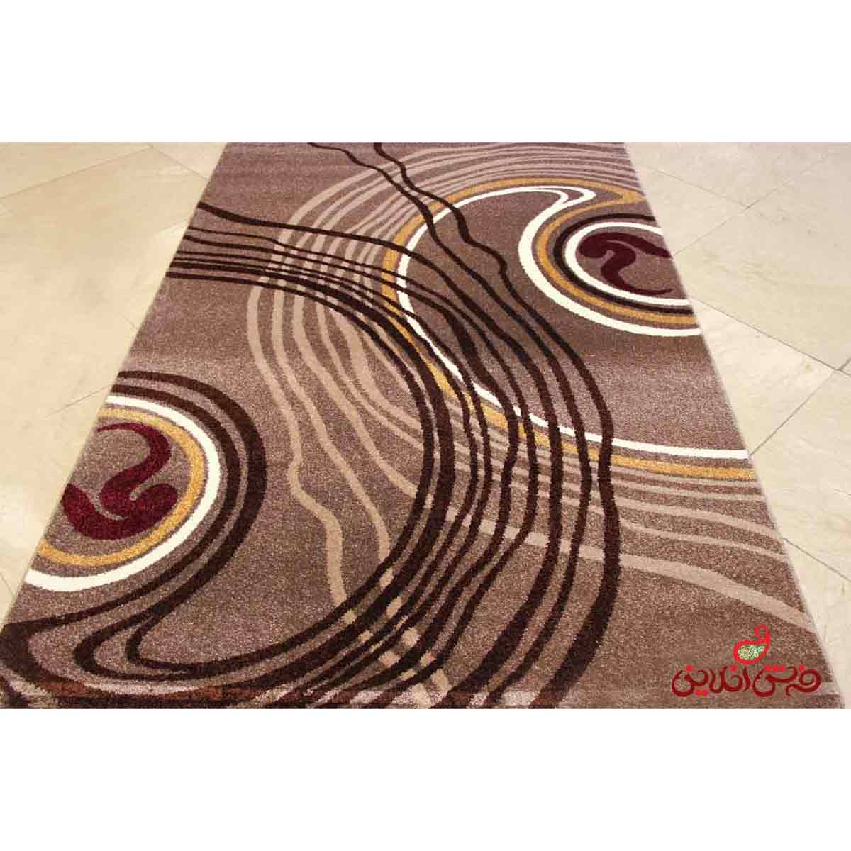 فرش ماشینی  ساوین طرح روژان نسکافه ای