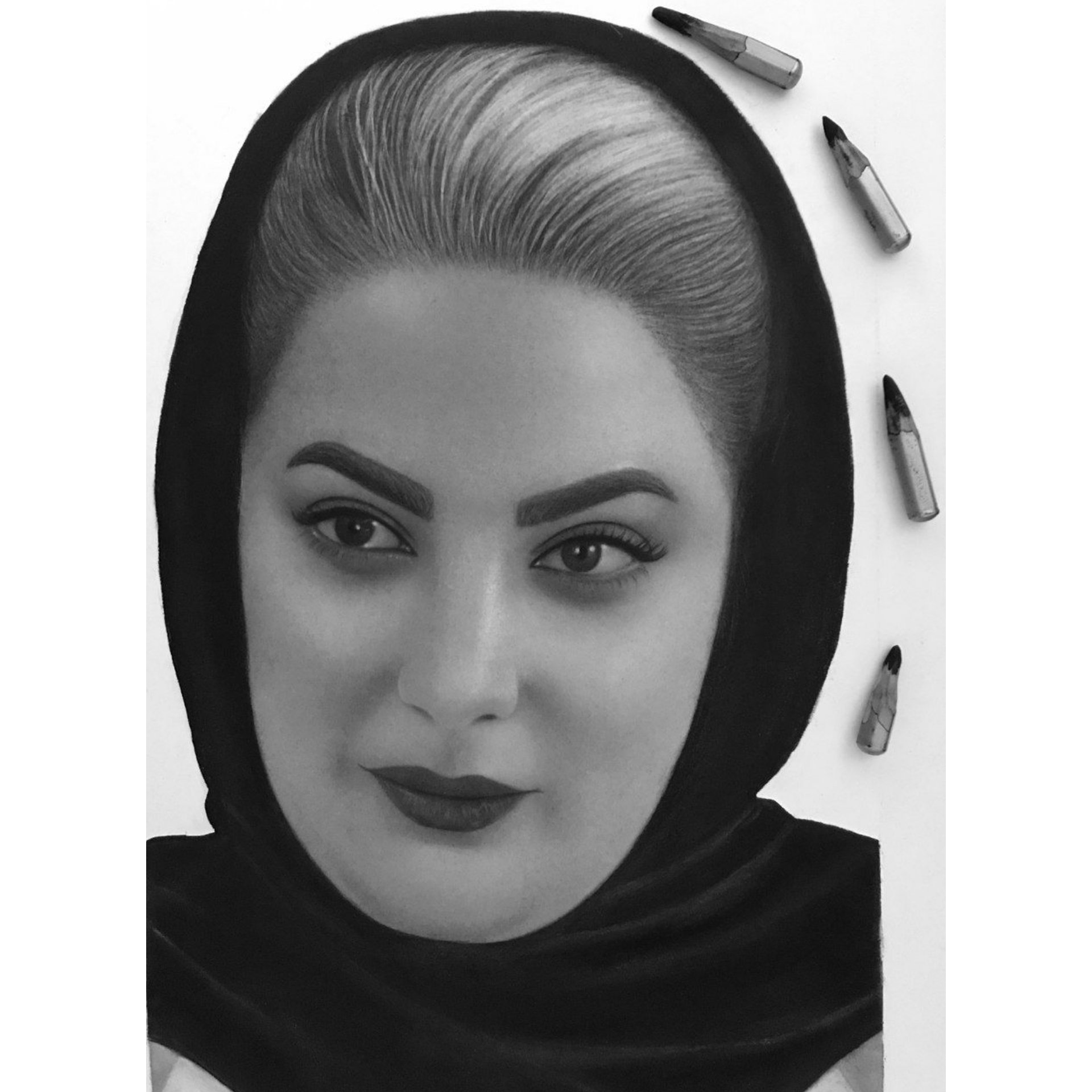 طراحی چهره سیاهقلم فتورئال