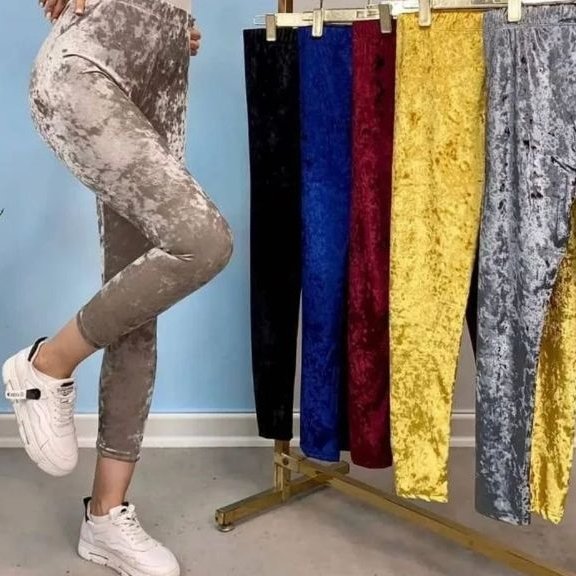 شلوار مخمل آینه ای ساده رنگبندی جذاب