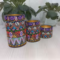 شمعدون سه تیکه نقطه کوبی شده 