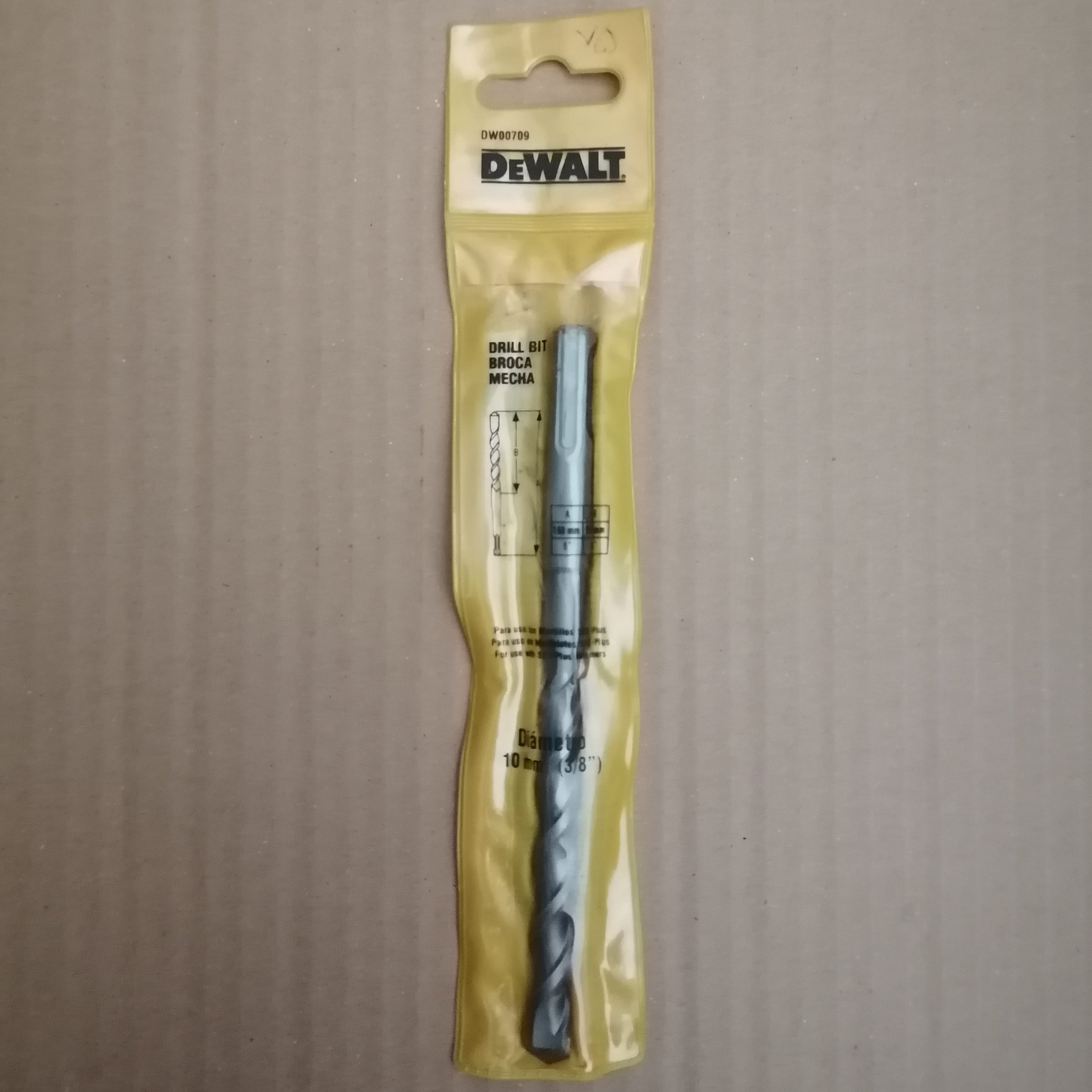 مته 4شیار 2الماسه برند Dewalt سایز 10میلی‌متر طول 16سانتی‌متر 