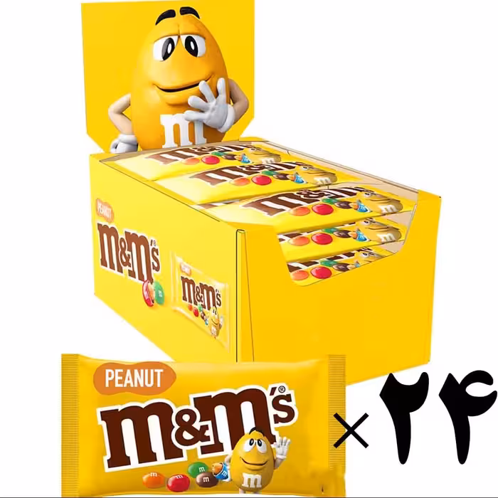 اسمارتیز ام اند ام شکلاتی شیر بادام زمینی 24 عددی 