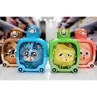 قمقمه کودک نی دار  خرسی نشکن دارای استیکر و پیکسل  دارای بند بلند 