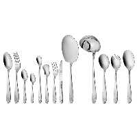 سرویس قاشق و چنگال 18 نفره ناب استیل طرح امپریال استیل براق (116 پارچه)