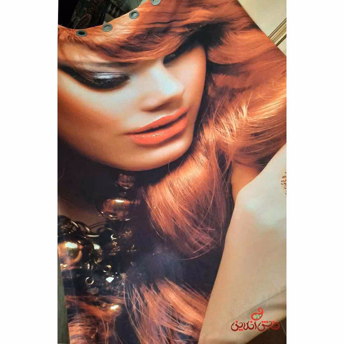 پرده 2عددی طرح چهره با موی نارنجی کد 2792