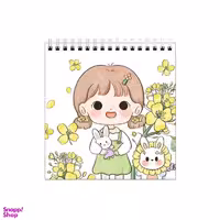 دفتر طراحی بامبیلیپ طرح دختر و خرگوش و گل آفتابگردان کد 4778543