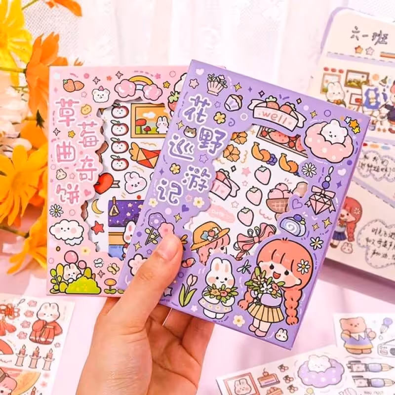 استیکر فانتزی ورقی طرح دختر بیش از 50 طرح   برچسب تزیینی ورقی مناسب تزیین دفتر ،بولت ژورنال ،ارگانیزر و... 