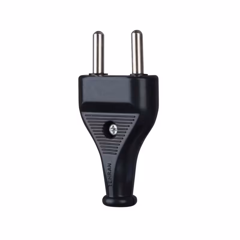 دوشاخه برق مشکی تخت