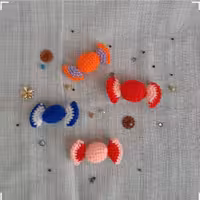 پک 4 عددی شکلات بافتنی کوچک بافته شده با کاموا ایرانی