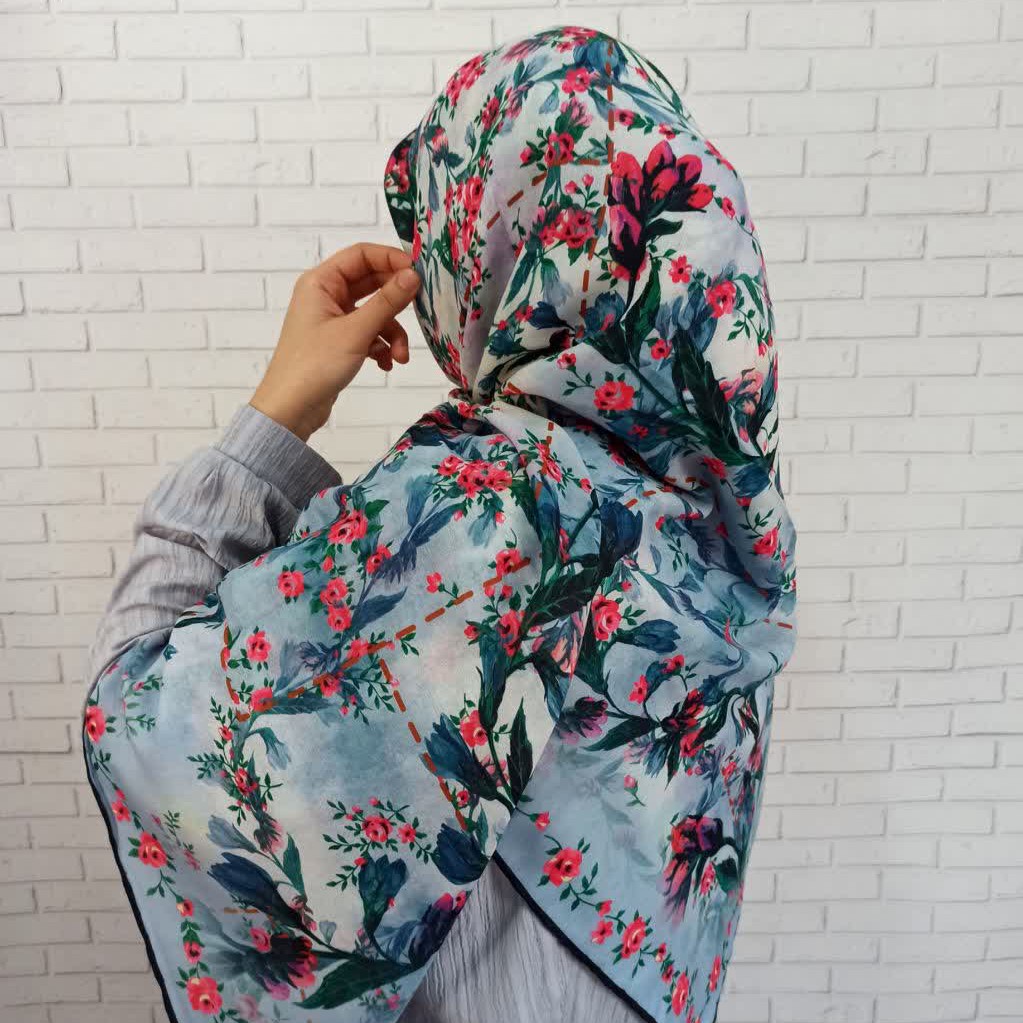 روسری زمینه طوسی کد 55