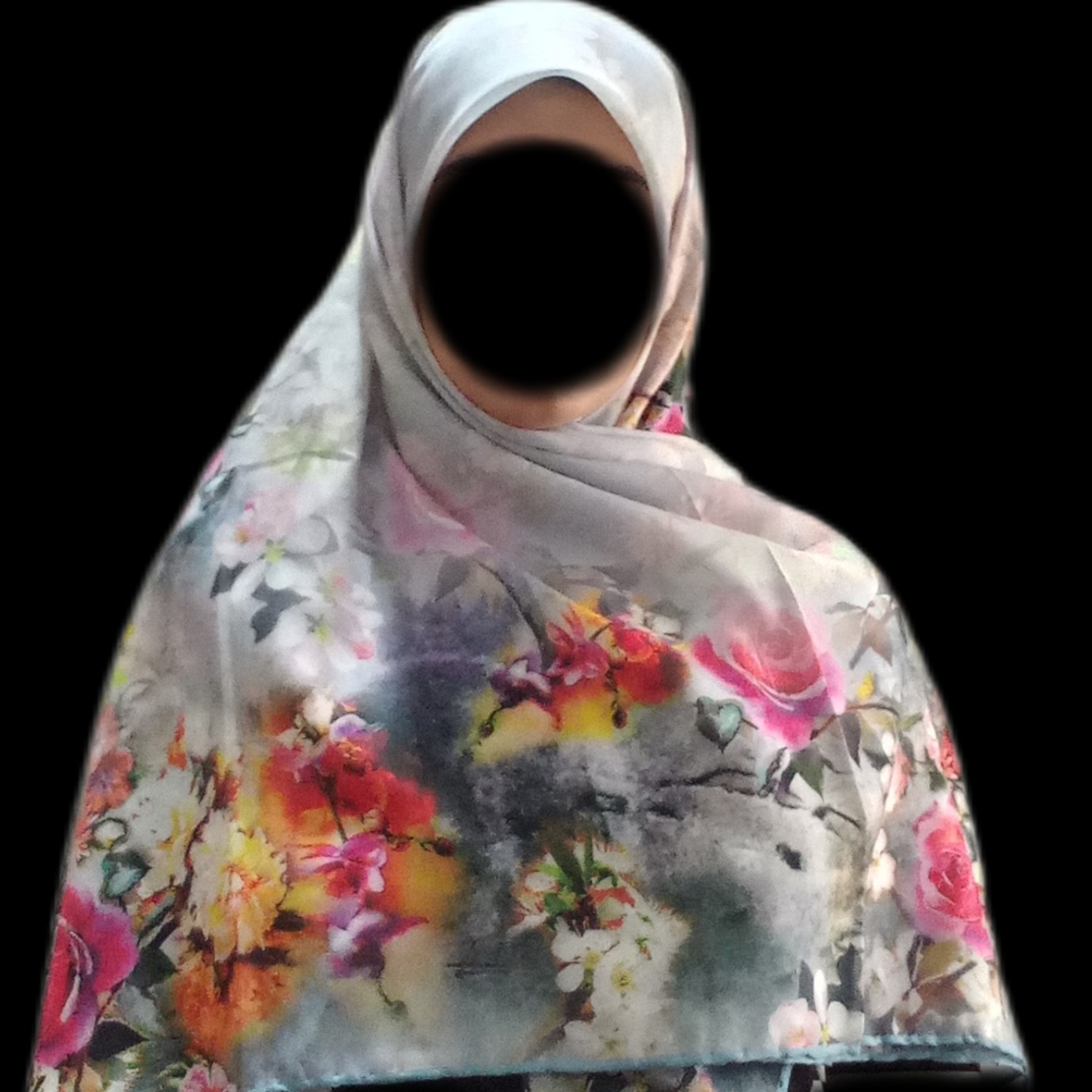 روسری کرپ حریر دور دستدوز .