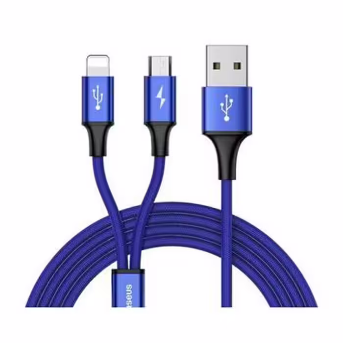 کابل تبدیل USB/ microUSB / لایتنینگ بیسوس CAML-SU13 طول 1.2 متر
