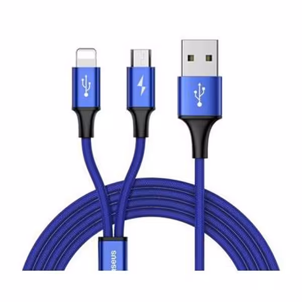 کابل تبدیل USB/ microUSB / لایتنینگ بیسوس CAML-SU13 طول 1.2 متر
