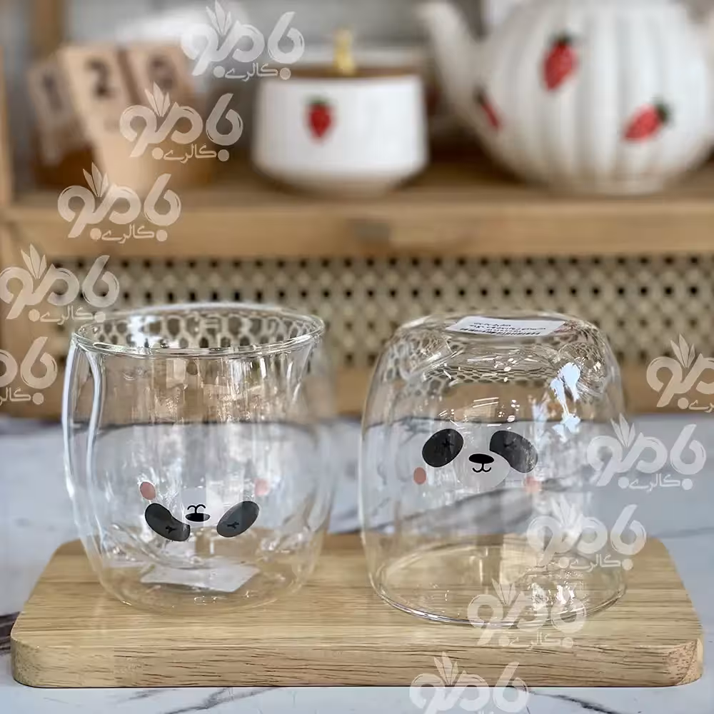 ماگ پیرکس دوجداره خرسی جدید چاپی