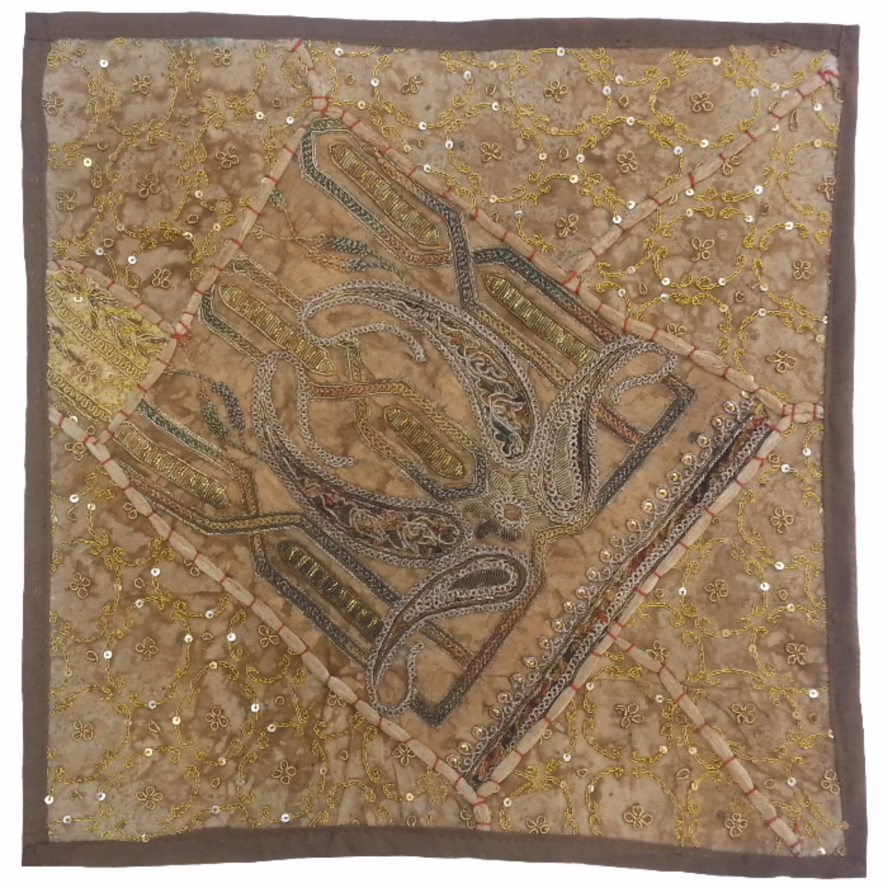 وسط میزی کوچک عسلی سرمه دوزی پر کار کد QUSERPOR8