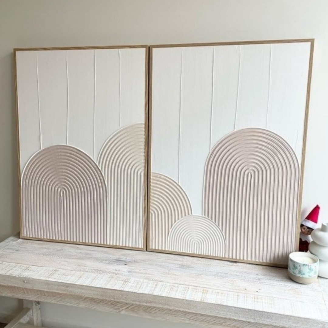 تابلوی دکوراتیو مدرن برجسته کار شده با خمیر تکسچر و رنگ اکریلیک روی بوم 