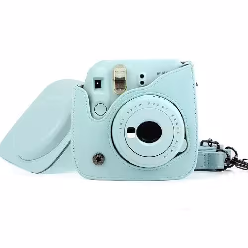 کیف چرمی دوربین فوجی فیلم مناسب FujiFilm Instax mini 9/8 Blue Bag