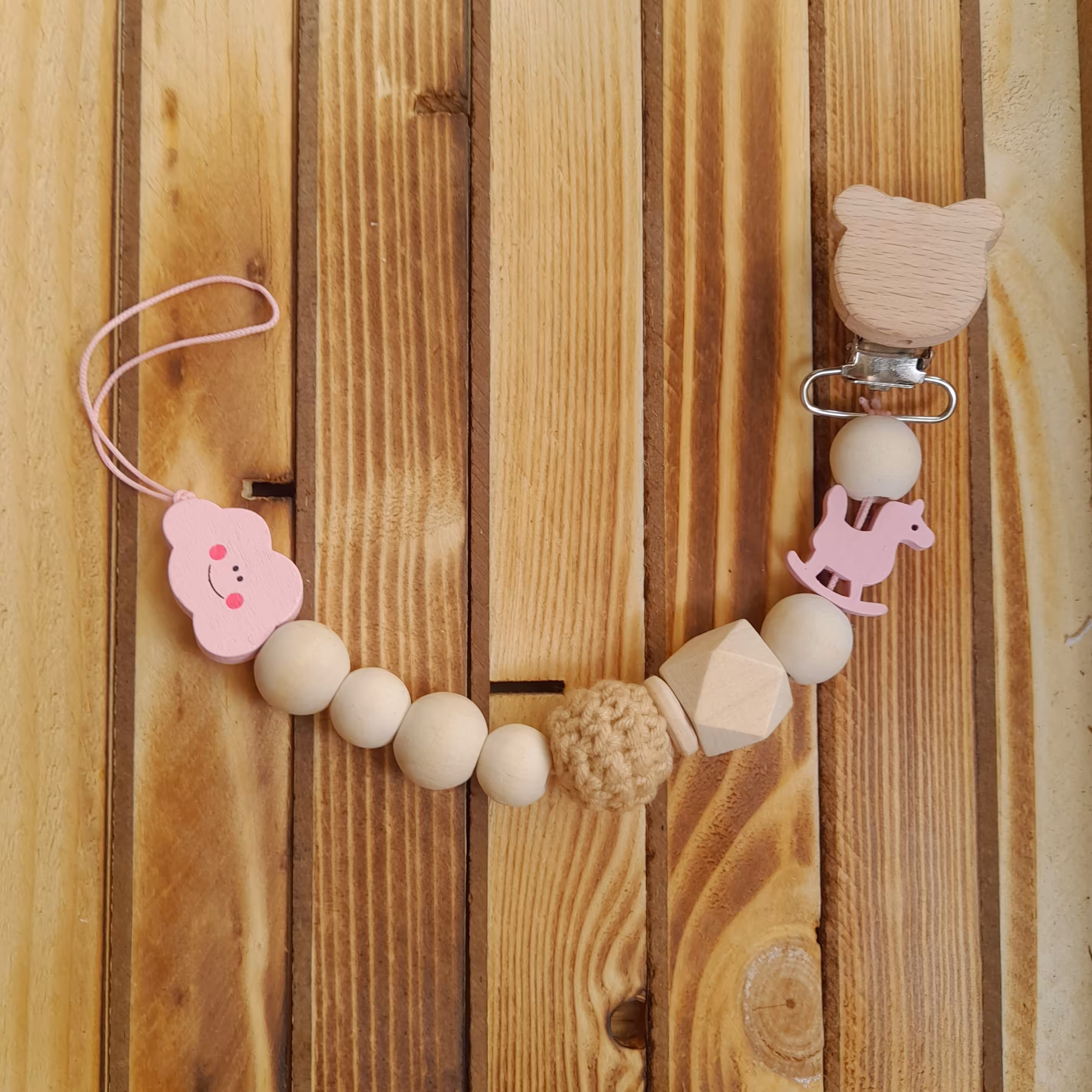 بند پستونک چوب راش صورتی 