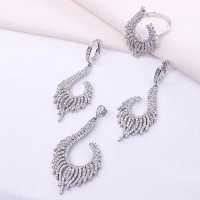 نیم ست نقره قالب طلا طرح جواهر نشان عیار 925 کد 16033