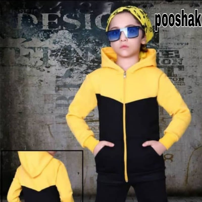 ست سویی شرت و شلوار دو رنگ اسپرت داخل پنبه گرم مناسب فصل