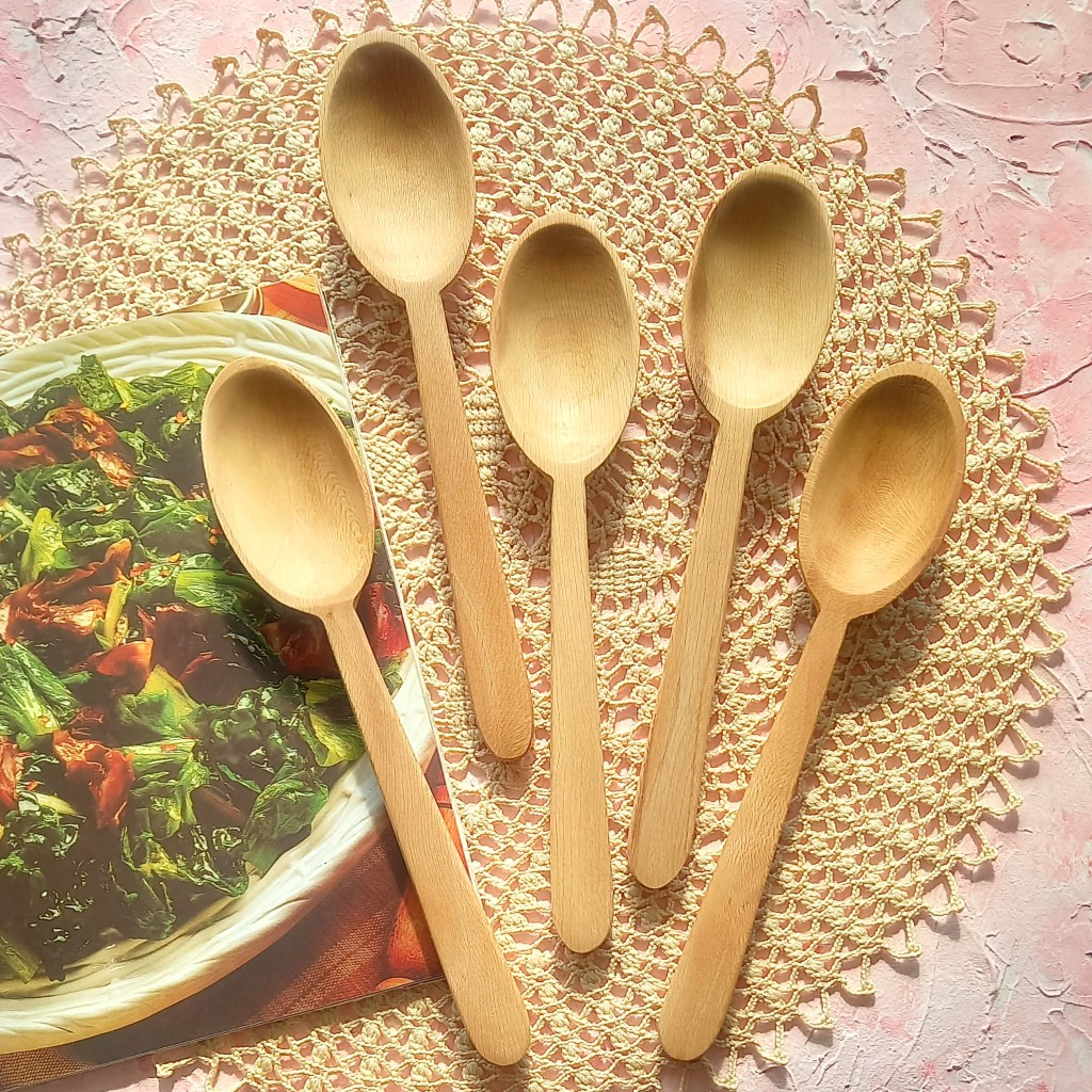قاشق خورشت خوری چوبی دستساز بارلی (1عددی) چوب گردو 22 سانتی