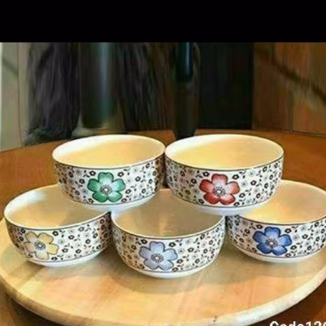 پیاله 5 عددی گلدار باارسال رایگان