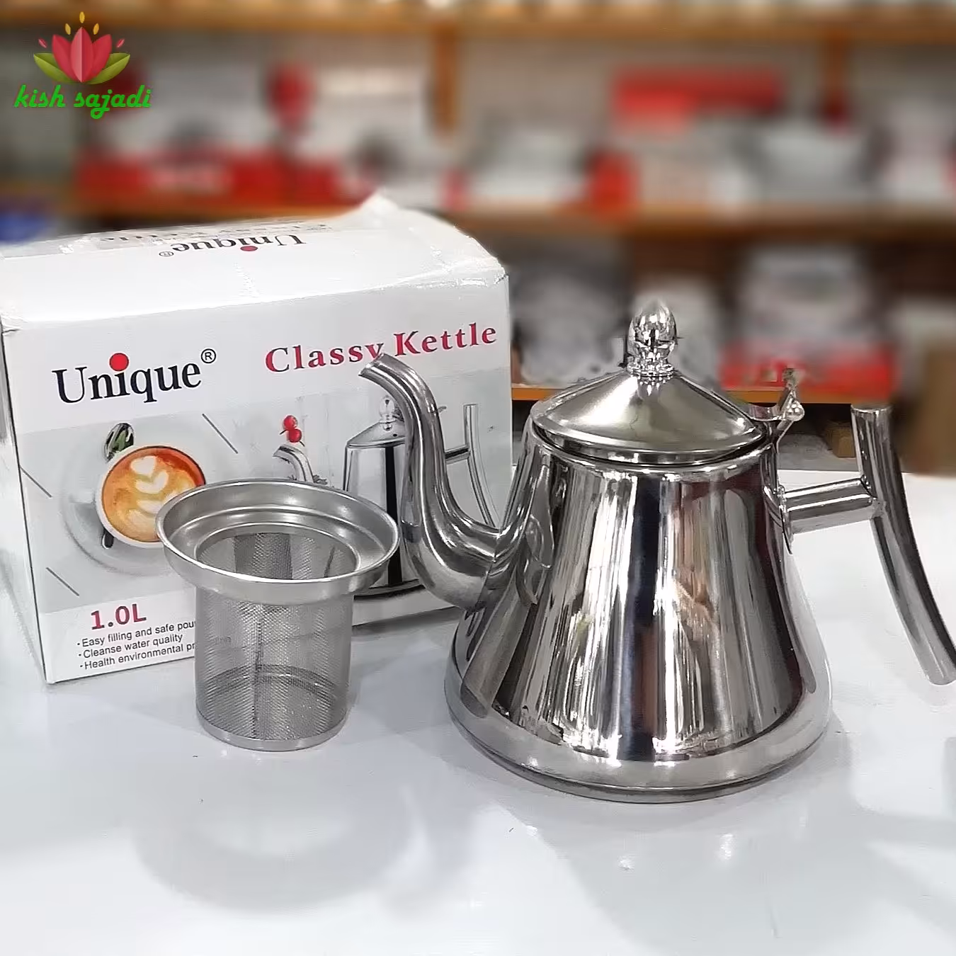 قوری استیل 1 لیتر یونیک به همراه صافی