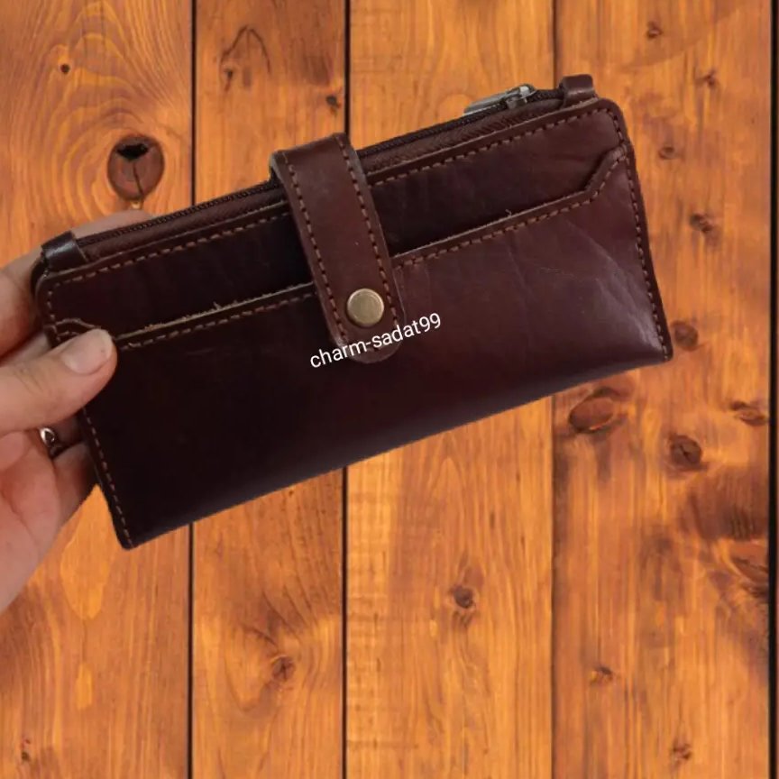 کیف پول اسپرت چرم طبیعی دستدوز