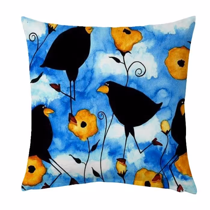 کاور کوسن کراس‌ماه طرح Crow سایز 30 در 30 سانتی کد c2082