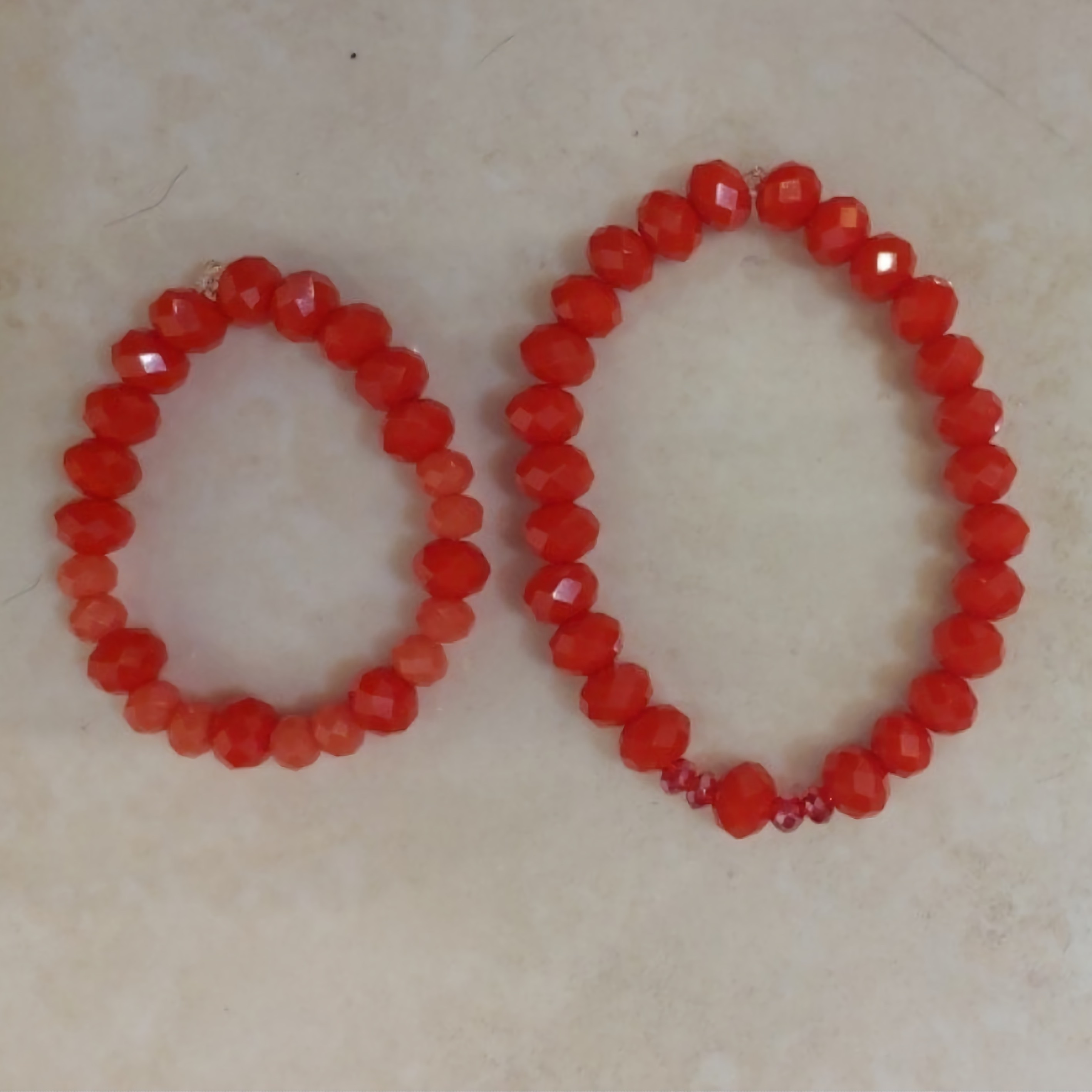 ست دستبند مادر و دختری کشی قرمز یاقوتی