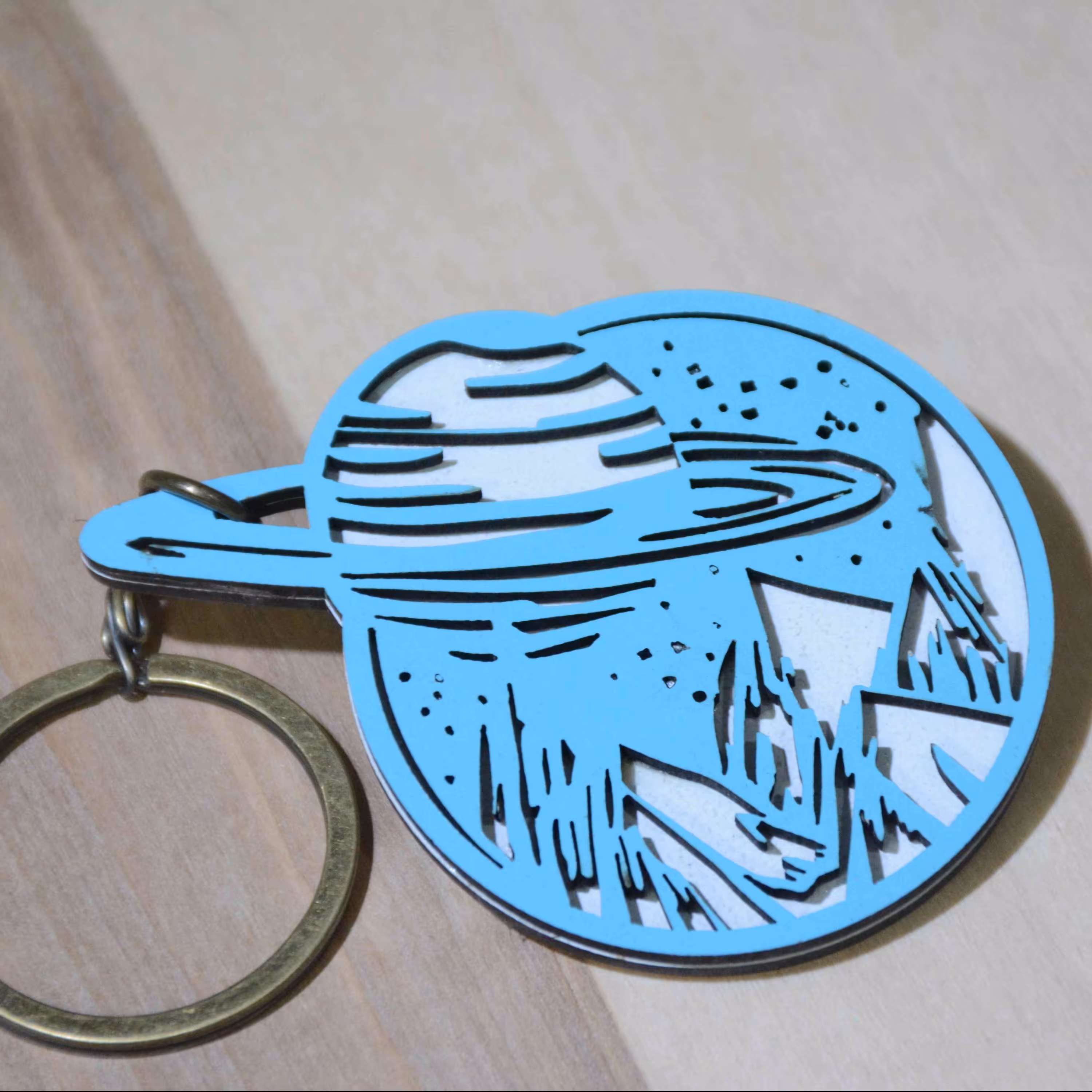 جاکلیدی چوبی دولایه رابو طرح طبیعت کد 04