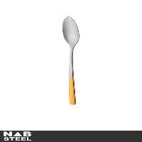 قاشق چای خوری ناب استیل 6 پارچه مدل فلورانس دور طلایی