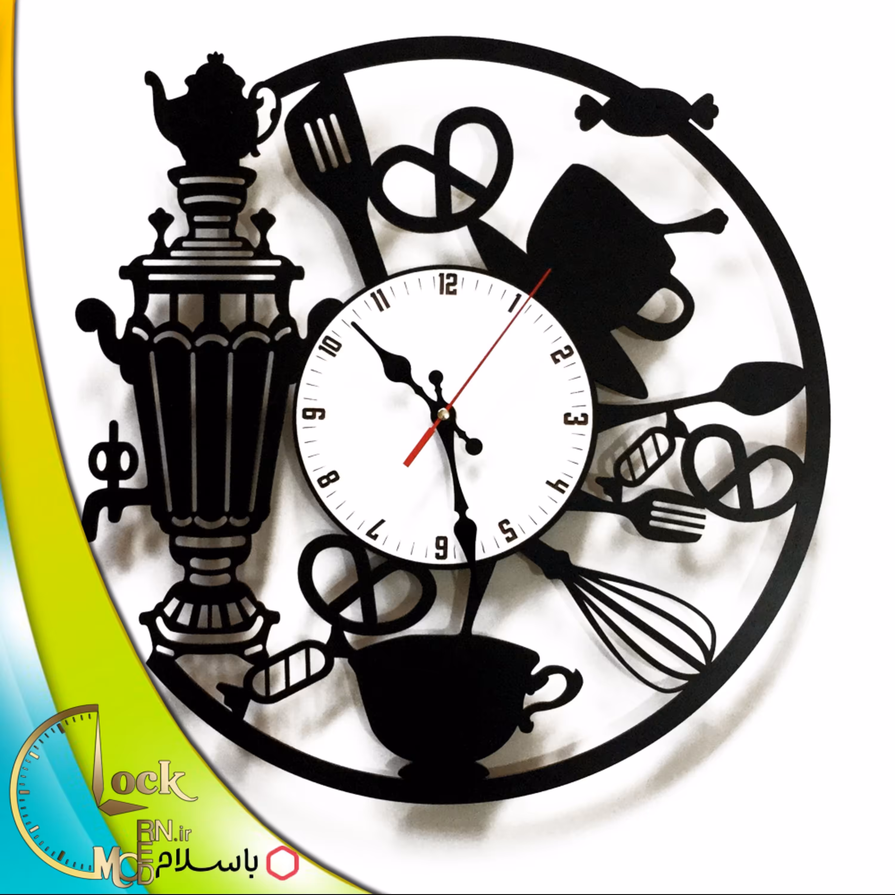 ساعت دیواری طرح آشپزخانه سنتی کد 19