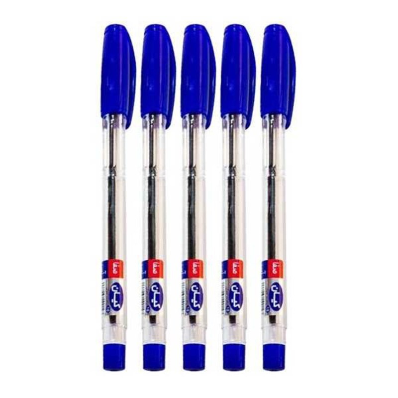 بسته 5عددی خودکار  کیان  نوک 0.7 رنگ ابی