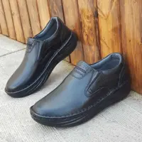 کفش طبی مردانه مدل چرم طبیعی دیتون رنگ مشکی