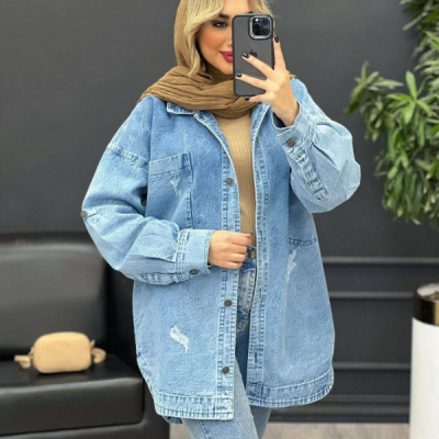شومیز بغل زیپ جین زنانه