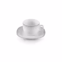 سرویس چینی زرین 6 نفره چای خوری مون بلان مشکی (12 پارچه)