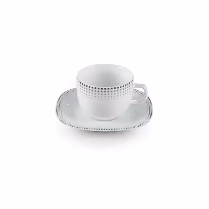 سرویس چینی زرین 6 نفره چای خوری مون بلان مشکی (12 پارچه)