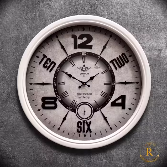 ساعت دیواری اعداد چوبی 2 موتوره چیرون قطر 60 سانتیمتری