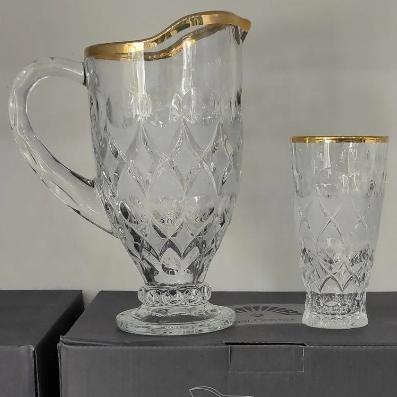 پارچ و لیوان آنجلیکا لب طلا( هزینه ارسال به عهده مشتری)