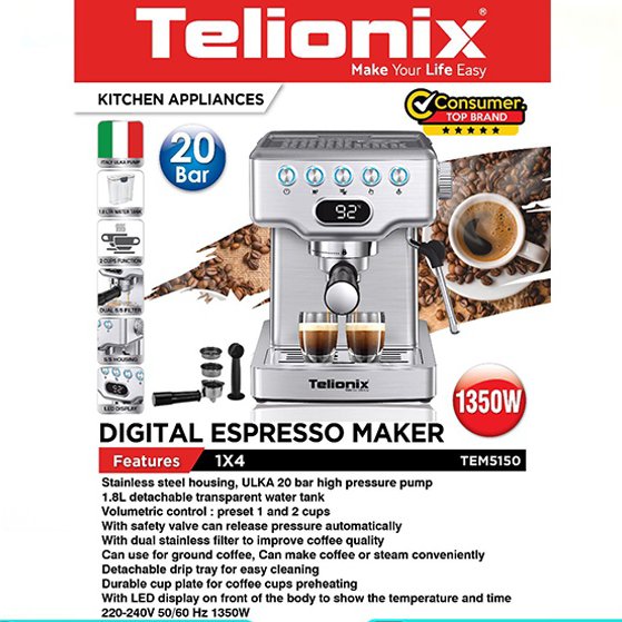 اسپرسوساز,20بار کیفیت عالی تلیونیکس مدل  5150