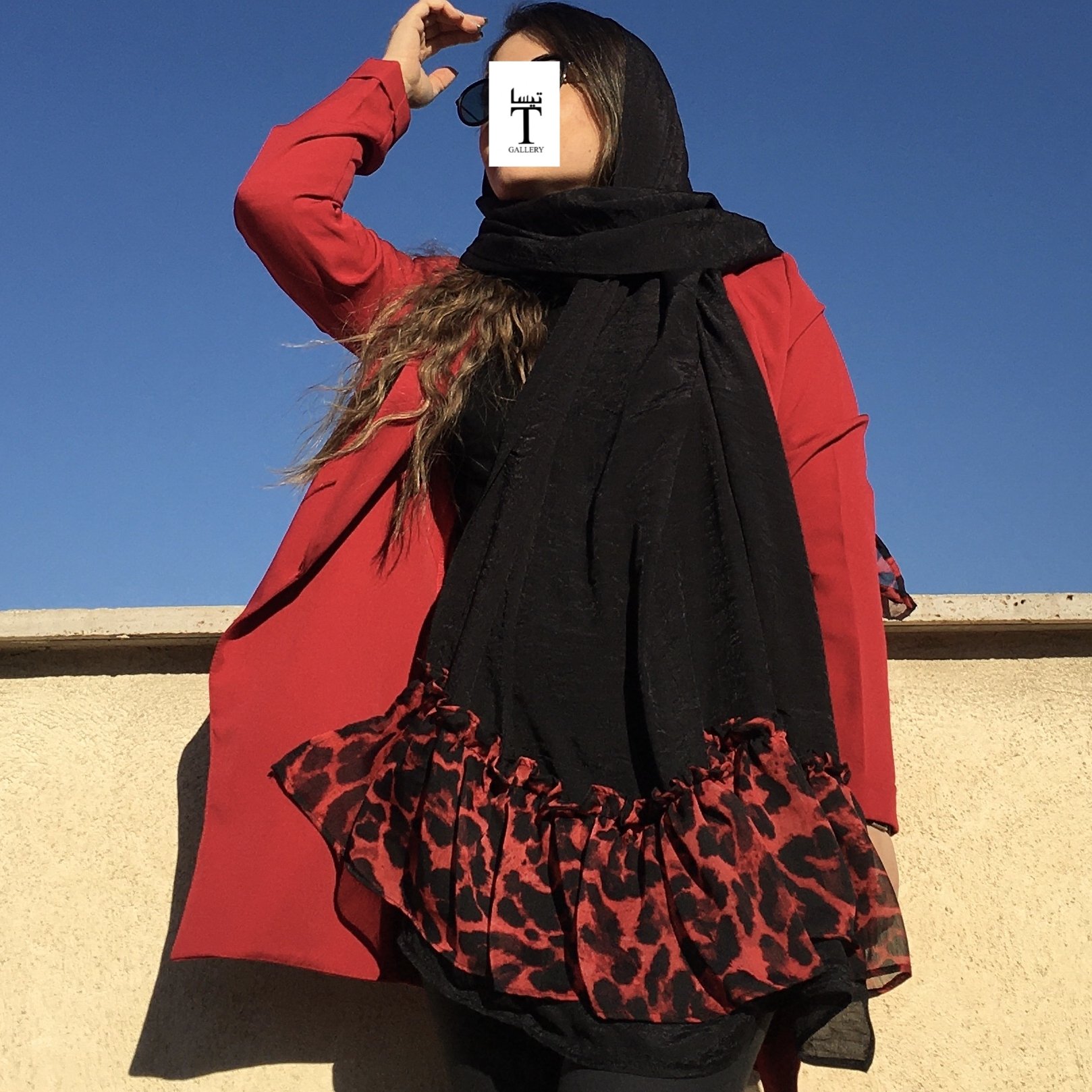 شال نخی پلنگی چیندار