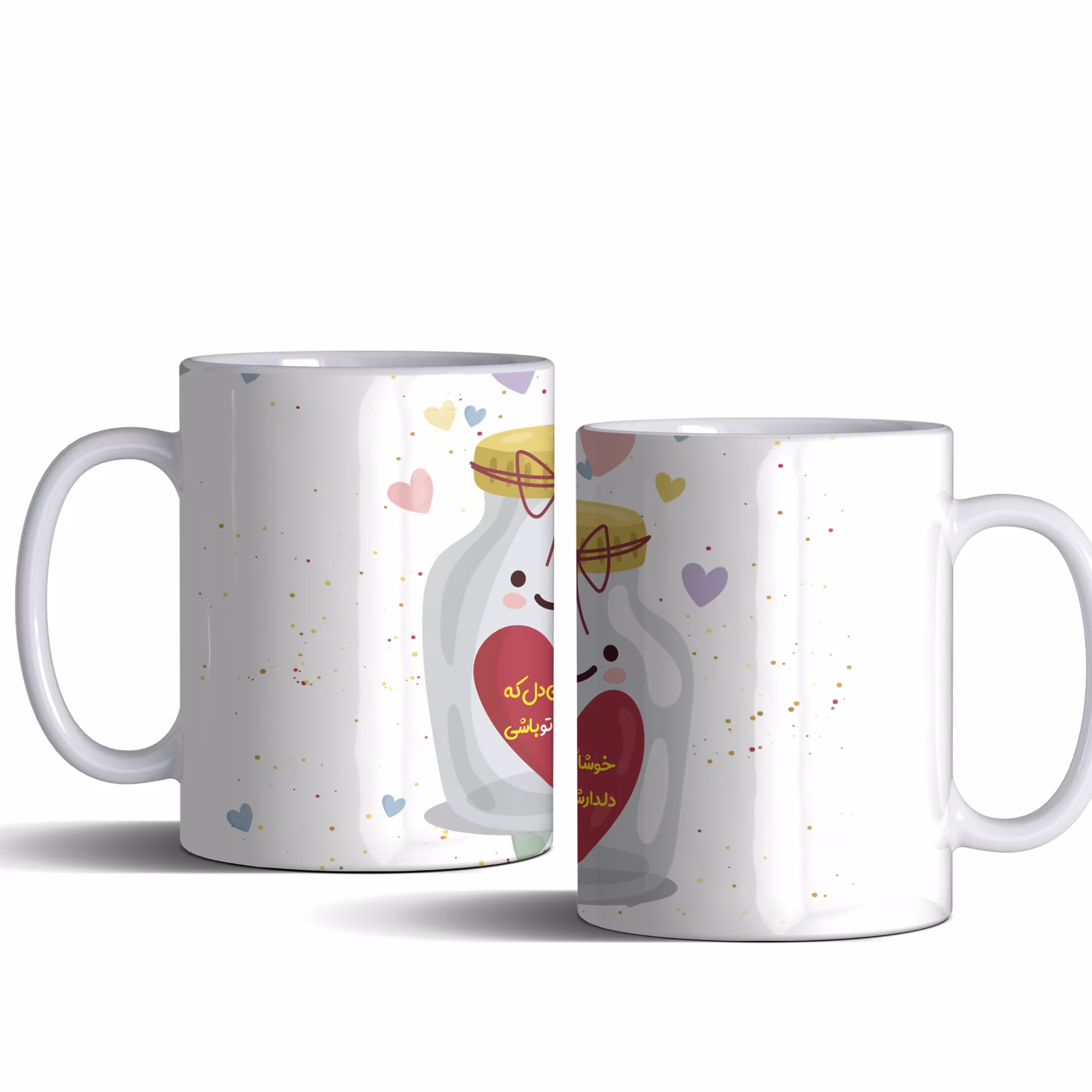 لیوان (ماگ) عاشقانه با متن خوشا آن دل که دلدارش تو باشی