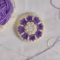 اسکاج سوزنی طرح گل رز رنگ بنفش 